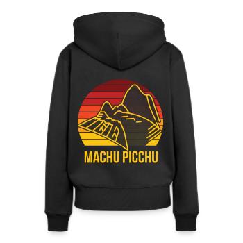 Machu Picchu Berg Peru Inka Weg - Frauen Premium Bio Hoodie - Schwarz - Hinten - Julia (174cm)