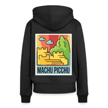 Inka Machu Picchu Ruine Peru Südamerika - Frauen Premium Bio Hoodie - Schwarz - Hinten - Julia (174cm)
