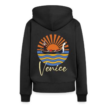 Venedig Gondel Norditalien Lagune Canal Grande - Frauen Premium Bio Hoodie - Schwarz - Hinten - Julia (174cm)