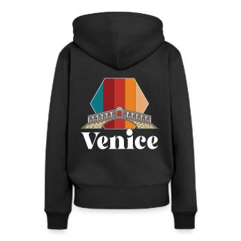 Canal de Venise Gondole Italie Lagune Mer - Sweat à capuche Premium bio Femme - noir - Dos - Julia (174cm)