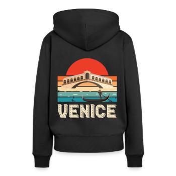 Venedig Canal Grande Gondel Norditalien - Frauen Premium Bio Hoodie - Schwarz - Hinten - Julia (174cm)