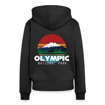 Nationalpark Olymp Washington Wildlife - Frauen Premium Bio Hoodie - Schwarz - Hinten - Julia (174cm)