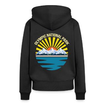 Washington Nationalpark Olymp Gebirge - Frauen Premium Bio Hoodie - Schwarz - Hinten - Julia (174cm)
