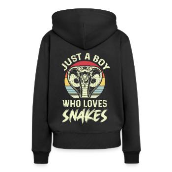 Le garçon aime le serpent cobra serpent boa - Sweat à capuche Premium bio Femme - noir - Dos - Julia (174cm)