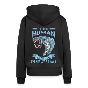 Snake Costume Cobra Snake Boa - Sweat à capuche Premium bio Femme - noir - Dos - Julia (174cm)