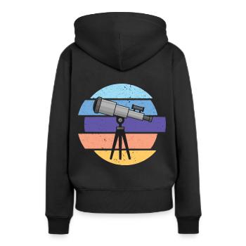 Télescope Astronome Galaxie Voie Lactée - Sweat à capuche Premium bio Femme - noir - Dos - Julia (174cm)