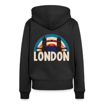 London Tower Bridge Angleterre Tamise - Sweat à capuche Premium bio Femme - noir - Dos - Julia (174cm)