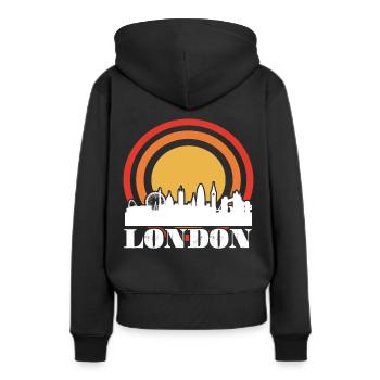 Londres Skyline Big Ben Westminster Château - Sweat à capuche Premium bio Femme - noir - Dos - Julia (174cm)