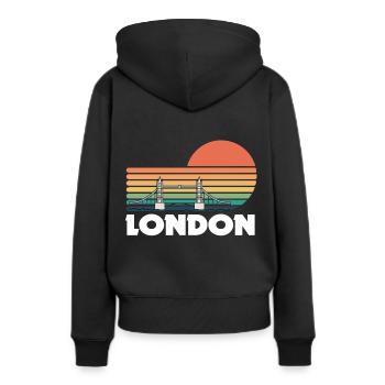 Londres Thames Tower Bridge Angleterre Westminster - Sweat à capuche Premium bio Femme - noir - Dos - Julia (174cm)