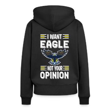 Adler ich will Falknerei Raubvogel Vögel - Frauen Premium Bio Hoodie - Schwarz - Hinten - Julia (174cm)