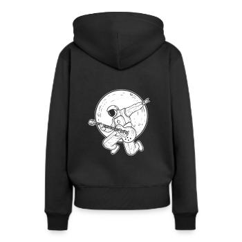 Guitar Astronaut Guitar Player - Frauen Premium Bio Hoodie - Schwarz - Hinten - Julia (174cm)
