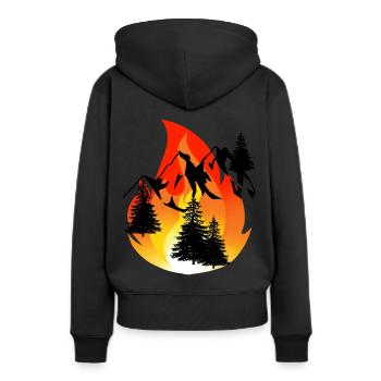 Inferno Fire Nature Fire Conservation de la nature Forêt Montagnes - Sweat à capuche Premium bio Femme - noir - Dos - Julia (174cm)