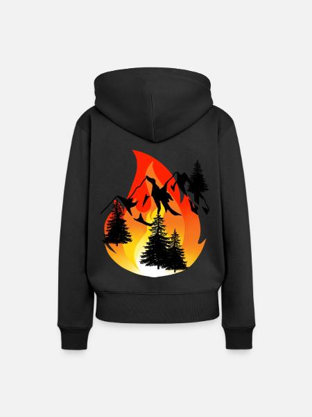 Infierno Fuego Naturaleza Fuego Naturaleza Conservación Bosque Montañas - Sudadera con capucha prémium ecológica para mujer - negro