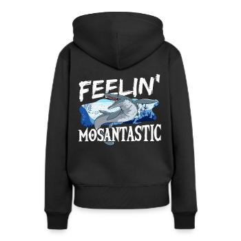 Feelin' Mosantastic Mosasaurus Préhistorique - Sweat à capuche Premium bio Femme - noir - Dos - Julia (174cm)