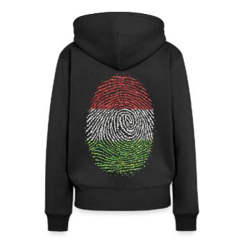 Hongrie Hongrois Hongrois Empreintes Digitales Flag - Sweat à capuche Premium bio Femme - noir - Dos - Julia (174cm)