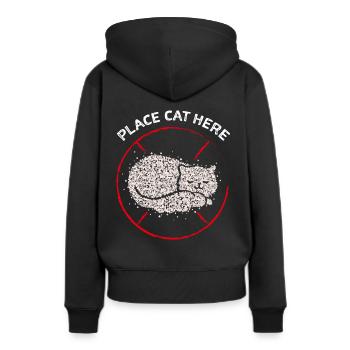 Chat Papa Cheveux de chat Propriétaire de chat Chat Ami - Sweat à capuche Premium bio Femme - noir - Dos - Julia (174cm)