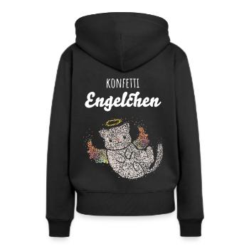 Konfetti Engelchen Karneval Köln Fasching Konfetti - Frauen Premium Bio Hoodie - Schwarz - Hinten - Julia (174cm)