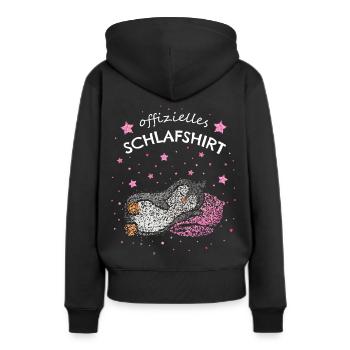 Offizielles Schlafshirt Pinguin Pinguinliebhaber - Frauen Premium Bio Hoodie - Schwarz - Hinten - Julia (174cm)