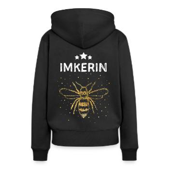 Imkerin Bienen Honigbiene Imkerei Bienenzucht - Frauen Premium Bio Hoodie - Schwarz - Hinten - Julia (174cm)