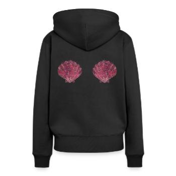Shell Mermaids Beach Vacances Baignade - Sweat à capuche Premium bio Femme - noir - Dos - Julia (174cm)
