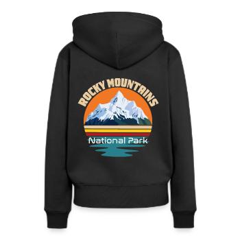 Nationalpark Rocky Mountains Wandern Camping Color - Frauen Premium Bio Hoodie - Schwarz - Hinten - Julia (174cm)