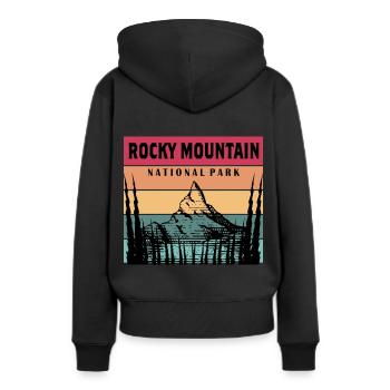 Rocky Mountain Wandern Camping Colorado Nationalpa - Frauen Premium Bio Hoodie - Schwarz - Hinten - Julia (174cm)