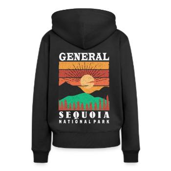 Sequoia Nationalpark Mammutbäume General Nevada So - Frauen Premium Bio Hoodie - Schwarz - Hinten - Julia (174cm)