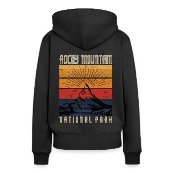 Rocky Mountain Nationalpark Wandern Camping Natur - Frauen Premium Bio Hoodie - Schwarz - Hinten - Julia (174cm)