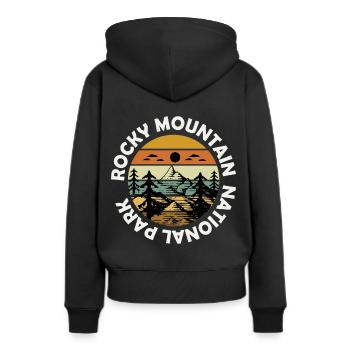 Rocky Mountains Colorado Nationalpark Wandern Camp - Frauen Premium Bio Hoodie - Schwarz - Hinten - Julia (174cm)
