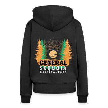 General Sequoia Nationalpark Mammutbäume Nevada - Frauen Premium Bio Hoodie - Schwarz - Hinten - Julia (174cm)