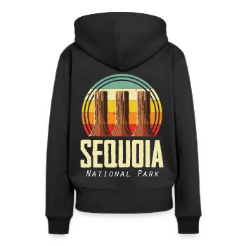Parc national de Sequoia Sequoias Randonnée Nature Cam - Sweat à capuche Premium bio Femme - noir - Dos - Julia (174cm)