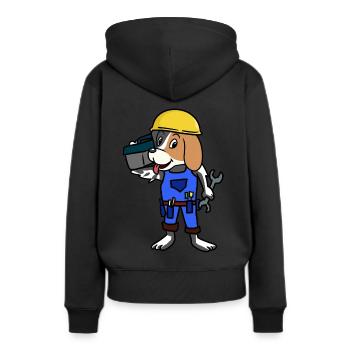 Handwerk Handwerker Baustelle Berufe Job Arbeit - Frauen Premium Bio Hoodie - Schwarz - Hinten - Julia (174cm)
