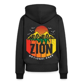 Parc national de Zion Utah Canyon Souvenir Hiking Cam - Sweat à capuche Premium bio Femme - noir - Dos - Julia (174cm)