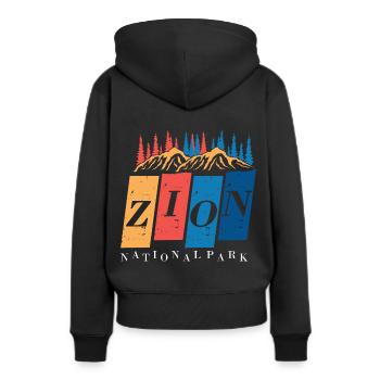 Parc national de Zion Souvenir Canyon Utah Hiking Cam - Sweat à capuche Premium bio Femme - noir - Dos - Julia (174cm)