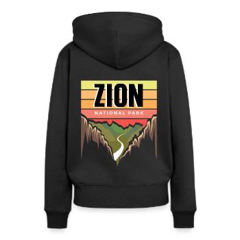 Parc national Souvenir Utah Zion Canyon Nature Wall - Sweat à capuche Premium bio Femme - noir - Dos - Julia (174cm)