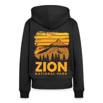 Parc national de Zion Canyon de l’Utah Campin de randonnée naturelle - Sweat à capuche Premium bio Femme - noir - Dos - Julia (174cm)