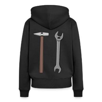 Hammer Handwerker Werkzeug Berufe Handwerk Job - Frauen Premium Bio Hoodie - Schwarz - Hinten - Julia (174cm)