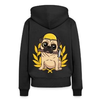 Chantier de chantier maître artisanat métiers métiers chien d’œuvre - Sweat à capuche Premium bio Femme - noir - Dos - Julia (174cm)