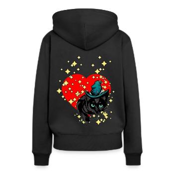 La gueule de bois magique de l’amour de la Saint-Valentin évoque la gueule de bois - Sweat à capuche Premium bio Femme - noir - Dos - Julia (174cm)