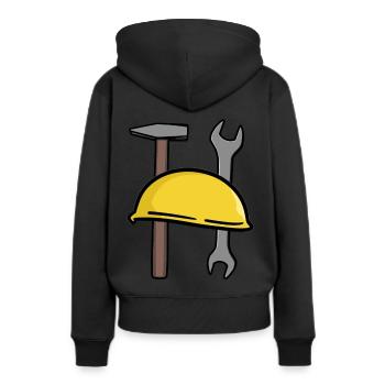 Artisanat Casque de sécurité Outil Chantier de construction Commercial - Sweat à capuche Premium bio Femme - noir - Dos - Julia (174cm)