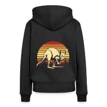 Kangourou Rétro Australie Down Under Outback - Sweat à capuche Premium bio Femme - noir - Dos - Julia (174cm)