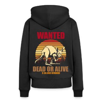 Kangourou recherché Australie Souvenir Outback - Sweat à capuche Premium bio Femme - noir - Dos - Julia (174cm)