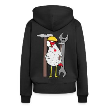 Construction de chantier de casque de sécurité de poulet d’outil de chantier - Sweat à capuche Premium bio Femme - noir - Dos - Julia (174cm)