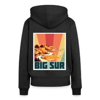 Big Sur Ufer Kalifornien Souvenir Ozean Natur Küst - Frauen Premium Bio Hoodie - Schwarz - Hinten - Julia (174cm)