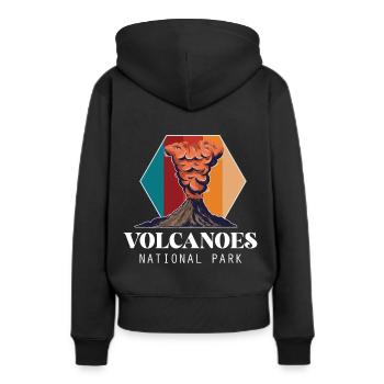 Vulkan Insel Nationalpark Hawaii Vulkan Souvenir - Frauen Premium Bio Hoodie - Schwarz - Hinten - Julia (174cm)
