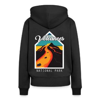 Vulkan Nationalpark Insel Hawaii Vulkan Souvenir - Frauen Premium Bio Hoodie - Schwarz - Hinten - Julia (174cm)