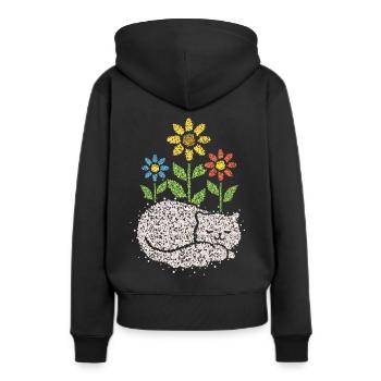 Garten Gartenarbeit Floristik Katzenbesitzer Katze - Frauen Premium Bio Hoodie - Schwarz - Hinten - Julia (174cm)