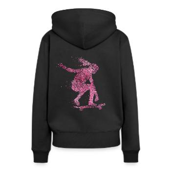 Skateboarder Skater Longboard Halfpipe - Sweat à capuche Premium bio Femme - noir - Dos - Julia (174cm)