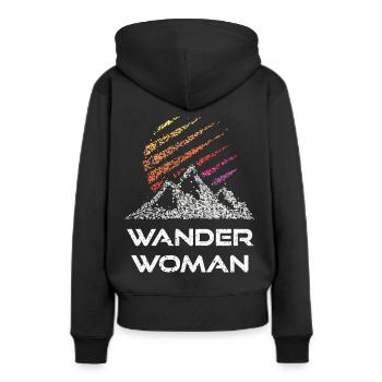 Hiking Woman Hiking Mountaineering Climbing Mountain - Women’s Premium Organic Hoodie - black - Back - Julia (174cm)