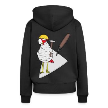 Handwerker Huhn Maurer Maurerkelle Bauherr Job - Frauen Premium Bio Hoodie - Schwarz - Hinten - Julia (174cm)